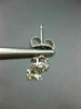 ESTATE 1.06CT DIAMOND 14KT WHITE GOLD 3D DOUBLE FLOWER HANGING EARRINGS #155