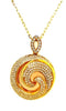 ESTATE .89CT DIAMOND 18KT ROSE GOLD MULTI FLOWER CIRCULAR DOUBLE SWIRL PENDANT