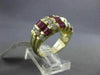 ESTATE 3.35CT ROUND DIAMOND & AAA BAGUETTE RUBY 14KT YELLOW GOLD ENGAGEMENT RING