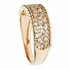 ESTATE WIDE .35CT DIAMOND 18K ROSE GOLD 3D SEMI ETERNITY BEADED ANNIVERSARY RING