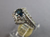 ESTATE 1.07CT DIAMOND & AAA SAPPHIRE 14KT WHITE GOLD 3D V SHAPE ENGAGEMENT RING