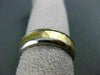 ESTATE WIDE 14KT TWO TONE GOLD HAMMER MATT SHINNY LOOK MENS WEDDING RING #1011
