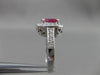 ANTIQUE 2.3CT DIAMOND & RUBY 14KT WHITE GOLD HALO DESIGN ENGAGEMENT RING #3046