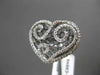 ANTIQUE LARGE .35CT DIAMOND 14K WHITE GOLD FLOATING FILIGREE HEART RING F/G VSSI