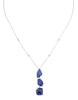 25.07CT DIAMOND & AAA TANZANITE 18K WHITE GOLD 3 STONE BY THE YARD LOVE NECKLACE