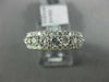 WIDE 1.25CT DIAMOND 18K WHITE GOLD 3D 3 ROW ROUND SEMI ETERNITY ANNIVERSARY RING