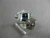 ESTATE WIDE 1.10CT DIAMOND SAPPHIRE 14K WHITE GOLD 3D OPEN FILIGREE PROMISE RING