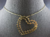 EXTRA LARGE 2.65CT DIAMOND 14KT YELLOW GOLD DOUBLE OPEN HEART SIDEWAYS NECKLACE
