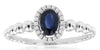 .73CT DIAMOND & AAA SAPPHIRE 14K WHITE GOLD 3D OVAL & ROUND FRIENDSHIP LOVE RING