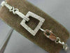 ESTATE .66CT DIAMOND 14K WHITE GOLD SQUARE MILGRAIN TOGGLE LOVE BRACELET #22450