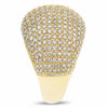 LARGE 1.55CT DIAMOND 14KT YELLOW GOLD 3D MULTI ROW PAVE DOME SHAPE FUN RING