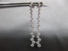ESTATE 1.50CT DIAMOND 18K WHITE GOLD CRISS CROSS CHANDELIER FUN HANGING EARRINGS