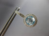 2.32CT DIAMOND & AAA BLUE TOPAZ 14KT WHITE GOLD HALO LEVERBACK HANGING EARRINGS