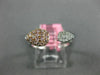 ESTATE .24CT WHITE & PINK DIAMOND 18K WHITE & YELLOW GOLD PEAR SHAPED FUN RING