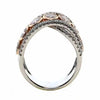 LARGE 2.13CT WHITE & PINK DIAMOND 18KT WHITE & ROSE GOLD INFINITY FILIGREE RING