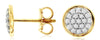 ESTATE .25CT DIAMOND 14KT YELLOW GOLD 3D CLUSTER BEZEL FLOWER STUD EARRINGS