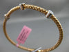 ESTATE .26CT DIAMOND 14KT WHITE & ROSE GOLD PAST PRESENT FUTURE BANGLE BRACELET