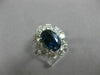 ESTATE LARGE 7.48CT DIAMOND & AAA SAPPHIRE 14KT WHITE GOLD OVAL ENGAGEMENT RING
