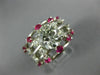ESTATE EXTRA LARGE 2.54CT DIAMOND & AAA RUBY PLATINUM MULTI ROW ENGAGEMENT RING