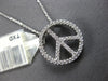 ESTATE .25CT DIAMOND 14K WHITE GOLD CLASSIC PEACE SIGN CIRCULAR FLOATING PENDANT