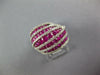 LARGE 2.85CT DIAMOND & AAA RUBY 14KT WHITE GOLD MULTI ROW CRISS CROSS FUN RING