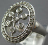 ESTATE LARGE .51CT DIAMOND 14KT WHITE GOLD 3D BEZEL SNOWFLAKE FLOWER OVAL RING