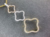 ESTATE LARGE .66CT DIAMOND 18K TRI COLOR GOLD 4 LEAF CLOVER JOURNEY LOVE PENDANT