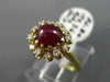 ESTATE 3.26CT DIAMOND & AAA RUBY 18KT YELLOW GOLD 3D HANDCRAFTED FLOWER FUN RING