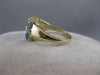 ESTATE 2CTW SQUARE BLUE TOPAZ YELLOW GOLD SQUARE FLOWER RING #20326