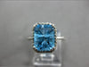 ESTATE 3.15CT DIAMOND & AAA BLUE TOPAZ 14KT WHITE GOLD CUSHION & ROUND FUN RING