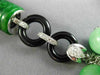 ANTIQUE LARGE .36CT DIAMOND AAA ONYX & JADE 18KT WHITE GOLD 3D LARIAT NECKLACE