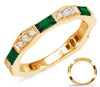 .78CT DIAMOND & AAA TSAVORITE 14KT YELLOW GOLD BAGUETTE & ROUND ANNIVERSARY RING