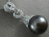 ESTATE .40CT DIAMOND & AAA TAHITIAN PEARL 18K WHITE GOLD FILIGREE PENDANT #21600