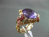 ANTIQUE EXTRA LARGE 12.14CT MULTI COLOR DIAMOND & GEMSTONES 18KT ROSE GOLD RING