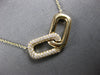 ESTATE .26CT DIAMOND 14KT YELLOW GOLD RECTANGULAR LOVE KNOT V SHAPE FUN NECKLACE