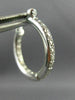 ESTATE .50CT DIAMOND 14K WHITE GOLD PAVE DOUBLE SIDED HOOP HUGGIE EARRINGS 17967