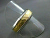 ESTATE WIDE 14KT TWO TONE GOLD HAMMER MATT SHINNY LOOK MENS WEDDING RING #1011