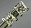 1.03CT DIAMOND 14K WHITE GOLD 3D CLASSIC PRINCESS SOLITAIRE STUD EARRINGS #25789