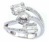 ESTATE LARGE 1.05CT DIAMOND 18KT WHITE GOLD 3D MULTI SHAPE CRISS CROSS FUN RING