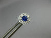 ESTATE .85CT DIAMOND & AAA SAPPHIRE 18K WHITE GOLD CLASSIC FLOWER STUD EARRINGS