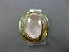 ESTATE 4.43CT DIAMOND & AAA OVAL PINK QUARTZ 14KT YELLOW GOLD 3D FLOWER FUN RING