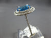 LARGE 3.48CT DIAMOND & AAA BLUE TOPAZ 14K WHITE GOLD DOUBLE HALO ENGAGEMENT RING