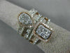 ESTATE LARGE 1.62CT ROUND & BAGUETTE DIAMOND 14KT YELLOW GOLD MULTI ROW FUN RING
