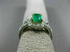 WIDE 1.35CT DIAMOND & AAA EMERALD 14K TWO TONE GOLD SQUARE HALO ENGAGEMENT RING