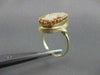 LONG ANTIQUE 14KT YELLOW GOLD LADY CAMEO SHELL FILIGREE COCKTAIL RING #19463