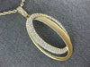 ESTATE LARGE .61CT DIAMOND 18KT YELLOW GOLD 3D OVAL LOVE KNOT FUN PENDANT