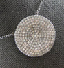 ESTATE LARGE 2.17CT DIAMOND 14KT WHITE GOLD CLASSIC ROUND PAVE FUN LOVE NECKLACE