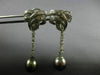 ESTATE LARGE 1.0CT DIAMOND & AAA TAHITIAN PEARL 14KT WHITE GOLD HANGING EARRINGS