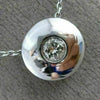 ESTATE .17CT DIAMOND 14KT WHITE GOLD 3D CLASSIC ROUND SOLITAIRE PENDANT #4672