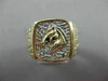 ANTIQUE LARGE 14KT WHITE & YELLOW GOLD NUGGET RECTANGULAR HORSE RING 15mm #22458